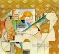 Guitarra y partitura 1912 cubismo Pablo Picasso